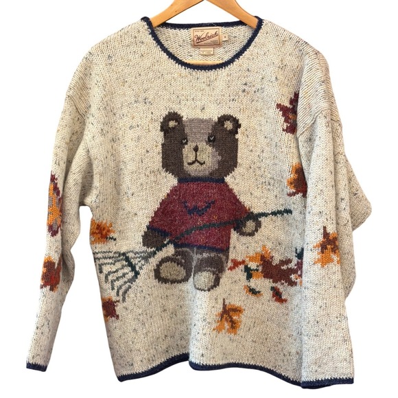 Woolrich Sweaters - Vintage Woolrich Bear Sweater Cabin Core Grandmacore Gorpcore Fallcore Autumn